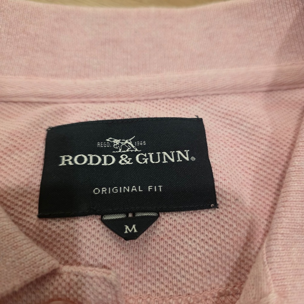 Rodd & Gunn Polo Shirt Mens M Pink Original Fit Collared Cotton Embroidered Logo - Picture 3 of 10